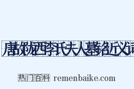 唐故陇西李氏夫人墓铭近义词是什么意思的图片